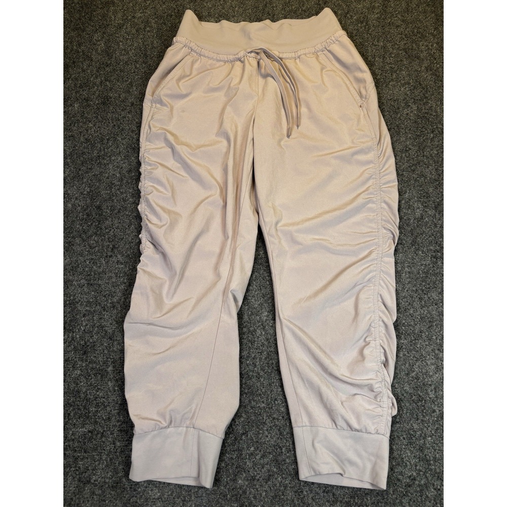 Athleta Jogger Pants Womens 0 Lavender Gray Ruched Tapered Activewear Casual